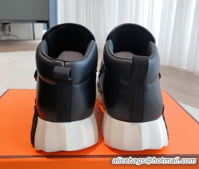 Popular Style Hermes H Sneakers in Suede and Mesh Black1/White 918018