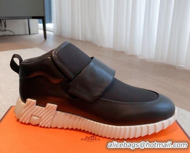 Most Popular Hermes H Sneakers in Leather and Fabric Black 918023