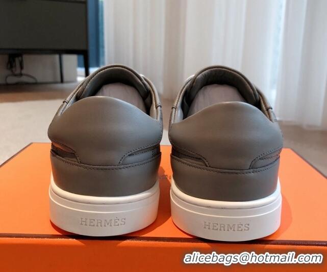 Top Grade Hermes Day Sneakers in Perforated Calfskin with Kelly Buckle Grey 918036