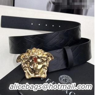 Well Crafted Versace La Medusa Greca Logo Leather Belt 4cm Gold V1697