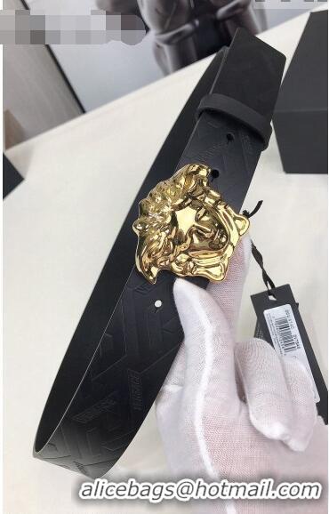 Well Crafted Versace La Medusa Greca Logo Leather Belt 4cm Gold V1697