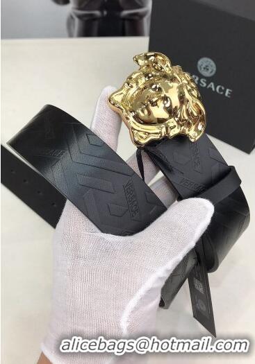 Well Crafted Versace La Medusa Greca Logo Leather Belt 4cm Gold V1697