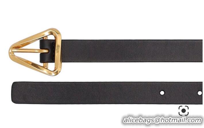 ​Buy Classic Bottega Veneta Leather Belt 76I-D5Q093 Black-gold