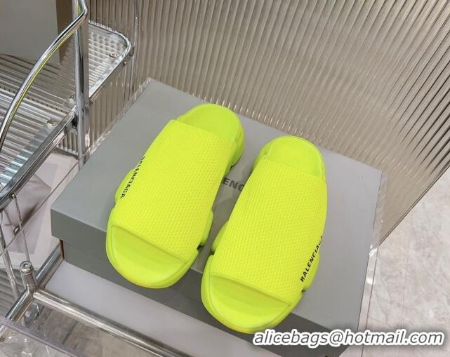 Charming Balenciaga Speed 2.0 Knit Slide Sandal Neon Green 902082