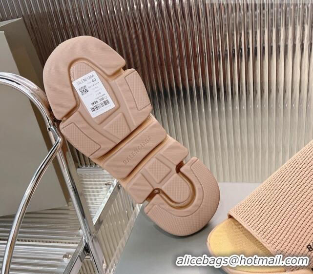 Generous Balenciaga Speed 2.0 Knit Slide Sandal Beige 902083