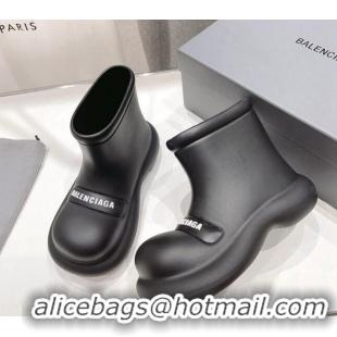 Duplicate Balenciaga Rubber Round Ankle Boots Black 926090