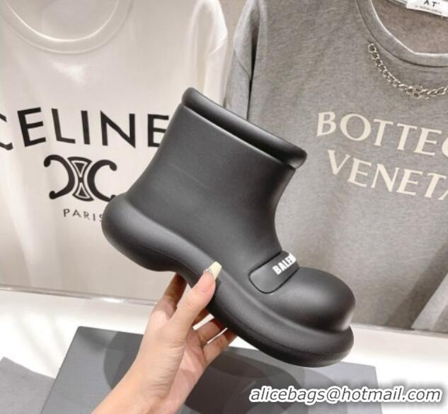 Duplicate Balenciaga Rubber Round Ankle Boots Black 926090