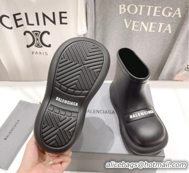 Duplicate Balenciaga Rubber Round Ankle Boots Black 926090