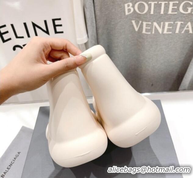 Trendy Design Balenciaga Rubber Round Ankle Boots White 926092