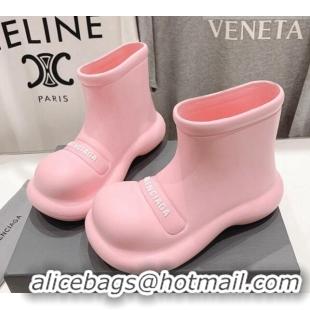 Low Price Balenciaga Rubber Round Ankle Boots Light Pink 926094