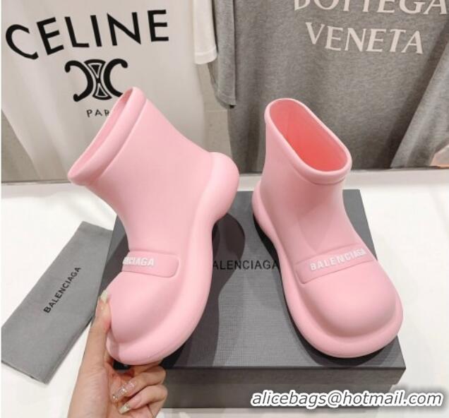 Low Price Balenciaga Rubber Round Ankle Boots Light Pink 926094