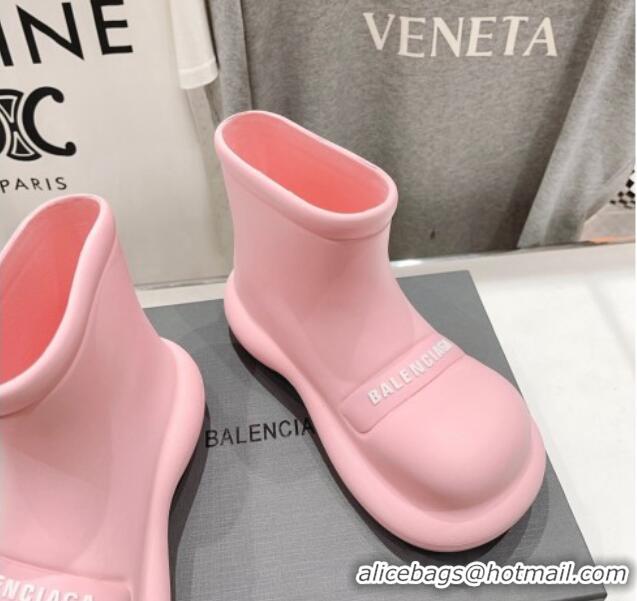 Low Price Balenciaga Rubber Round Ankle Boots Light Pink 926094