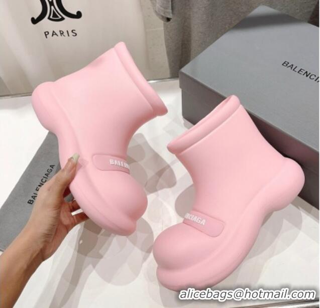 Low Price Balenciaga Rubber Round Ankle Boots Light Pink 926094