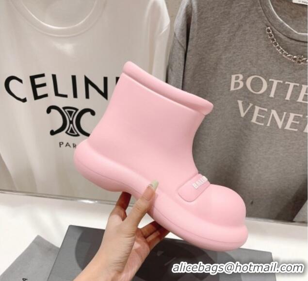 Low Price Balenciaga Rubber Round Ankle Boots Light Pink 926094