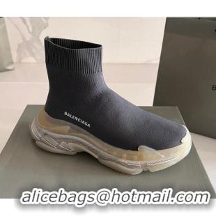 Best Price Balenciaga Speed Knit Ankle Boots Black/Beige 016039