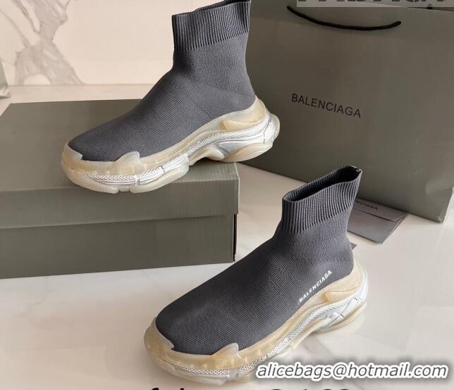 Best Price Balenciaga Speed Knit Ankle Boots Black/Beige 016039