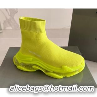 Purchase Balenciaga Speed Knit Ankle Boots Neon Green 016040