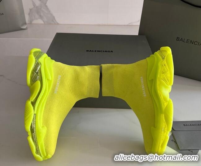 Purchase Balenciaga Speed Knit Ankle Boots Neon Green 016040