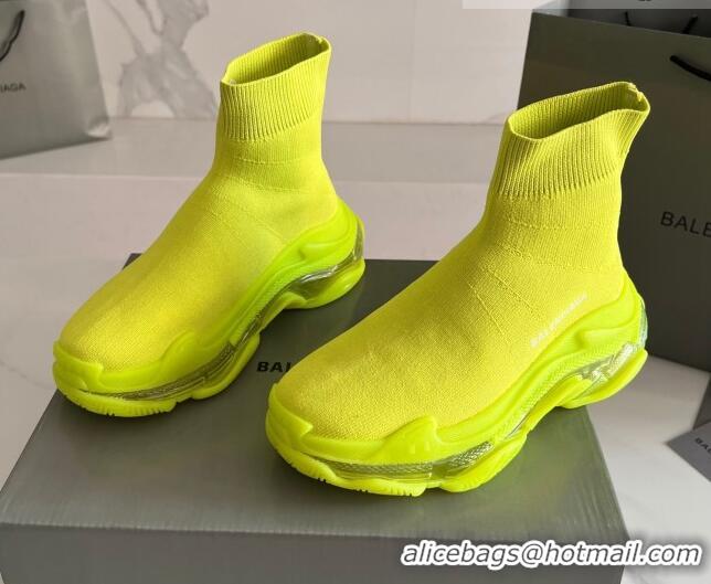 Purchase Balenciaga Speed Knit Ankle Boots Neon Green 016040