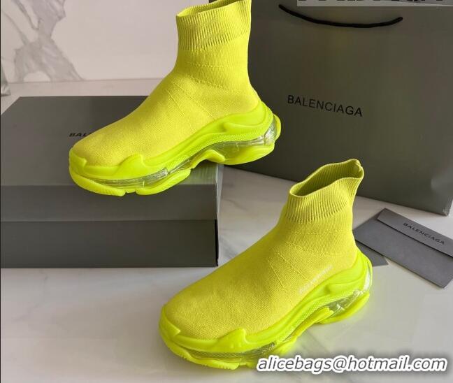 Purchase Balenciaga Speed Knit Ankle Boots Neon Green 016040