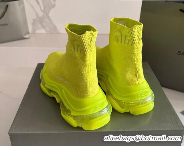 Purchase Balenciaga Speed Knit Ankle Boots Neon Green 016040