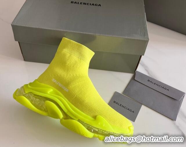 Purchase Balenciaga Speed Knit Ankle Boots Neon Green 016040