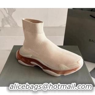 Good Quality Balenciaga Speed Knit Ankle Boots Nude Pink 016041