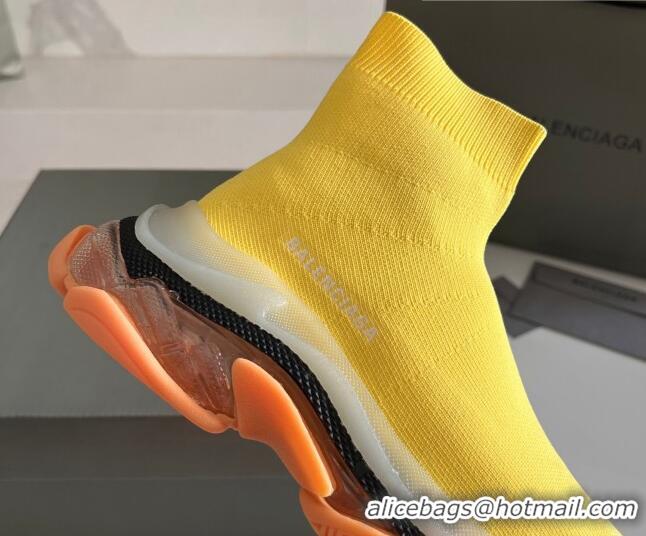 Grade Quality Balenciaga Speed Knit Ankle Boots Yellow 016042