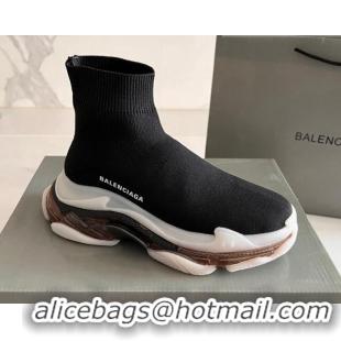 Best Grade Balenciaga Speed Knit Ankle Boots Black 016043