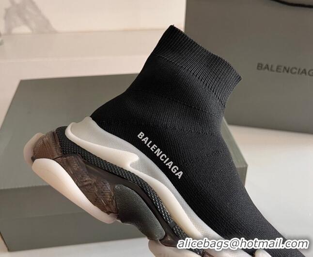 Best Grade Balenciaga Speed Knit Ankle Boots Black 016043