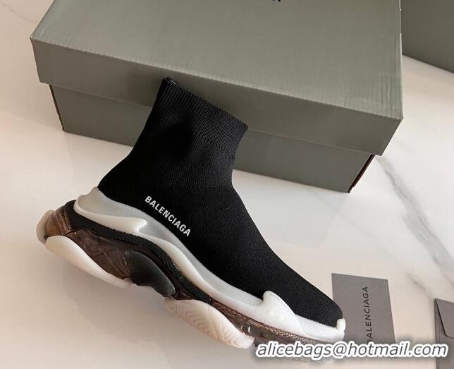 Best Grade Balenciaga Speed Knit Ankle Boots Black 016043