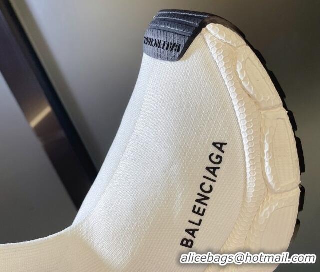 Classic Hot Balenciaga 3XL Knit Speed Ankle Boots White 104060