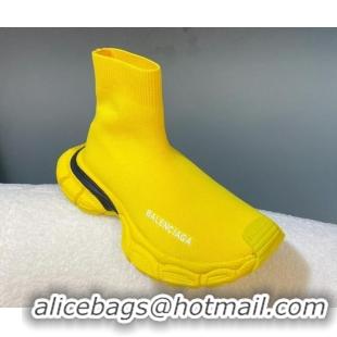 Durable Balenciaga 3XL Knit Speed Ankle Boots Yellow 104063