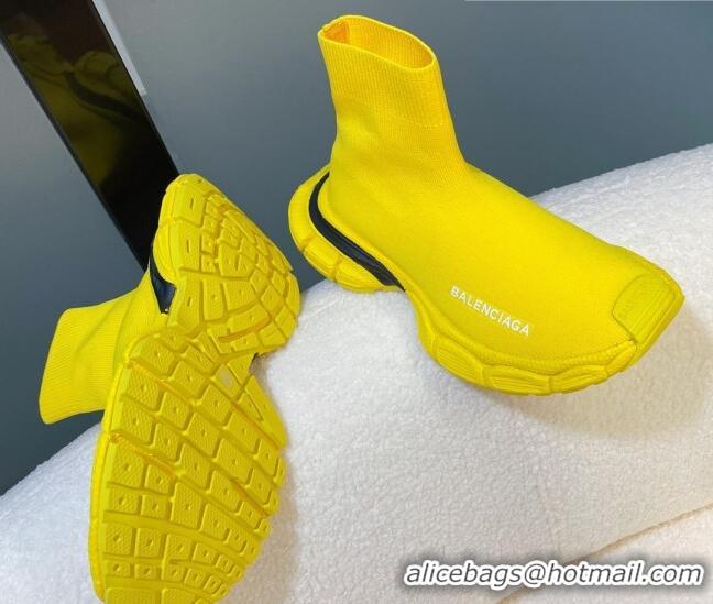 Durable Balenciaga 3XL Knit Speed Ankle Boots Yellow 104063