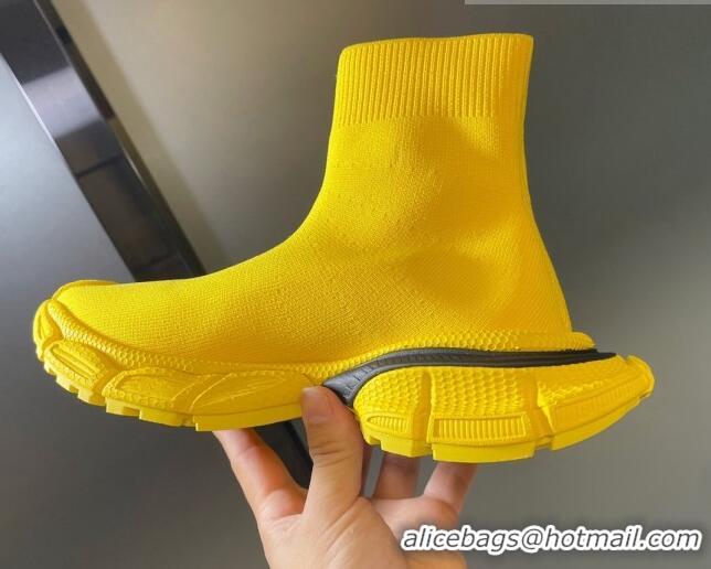 Durable Balenciaga 3XL Knit Speed Ankle Boots Yellow 104063