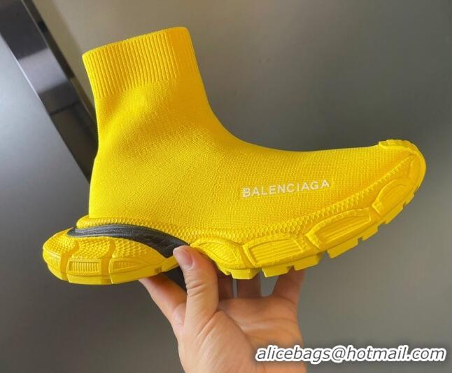 Durable Balenciaga 3XL Knit Speed Ankle Boots Yellow 104063