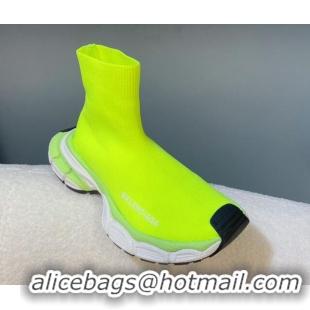 Low Cost Balenciaga 3XL Knit Speed Ankle Boots Neon Green 104064