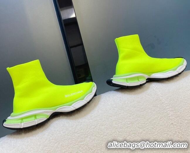 Low Cost Balenciaga 3XL Knit Speed Ankle Boots Neon Green 104064