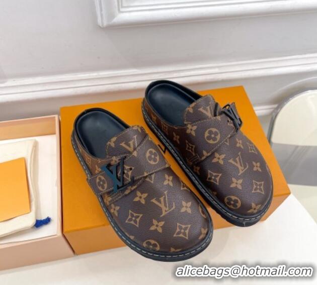 Shop Cheap Louis Vuitton Cosy Flat Comfort Clog Mules with LV Strap in Monogram Canvas 912028