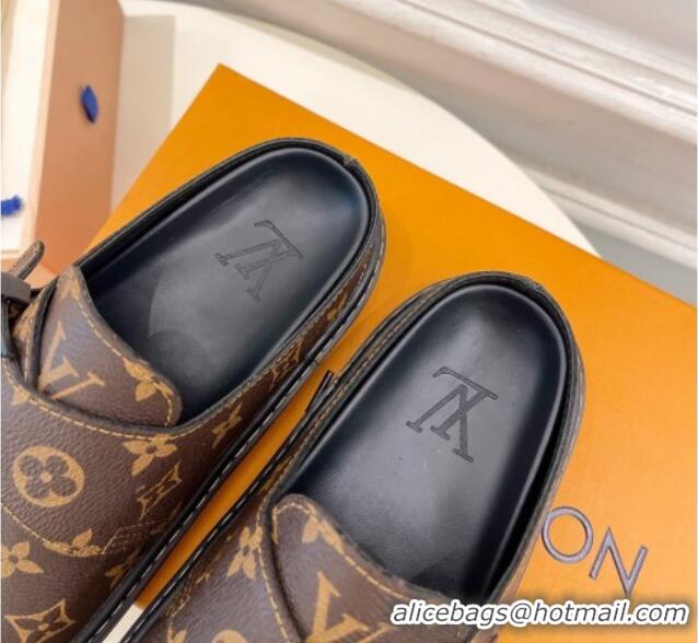 Shop Cheap Louis Vuitton Cosy Flat Comfort Clog Mules with LV Strap in Monogram Canvas 912028