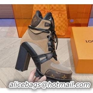 Good Product Louis Vuitton Star Trail Ankle L;ace-up Boot 9cm Beige 912032