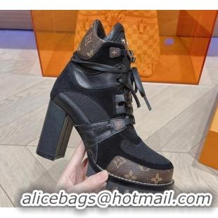 Top Design Louis Vuitton Star Trail Ankle L;ace-up Boot 9cm Black 912033