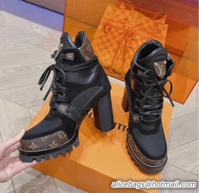 Top Design Louis Vuitton Star Trail Ankle L;ace-up Boot 9cm Black 912033