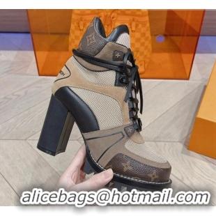 Stylish Louis Vuitton Star Trail Ankle L;ace-up Boot 9cm Beige 912034