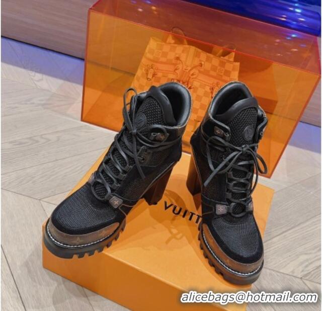 Original Cheap Louis Vuitton Star Trail Ankle L;ace-up Boot 9cm Black 912035