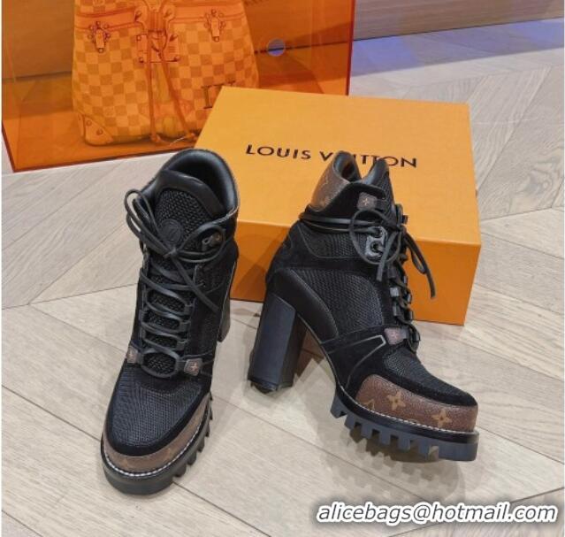 Original Cheap Louis Vuitton Star Trail Ankle L;ace-up Boot 9cm Black 912035