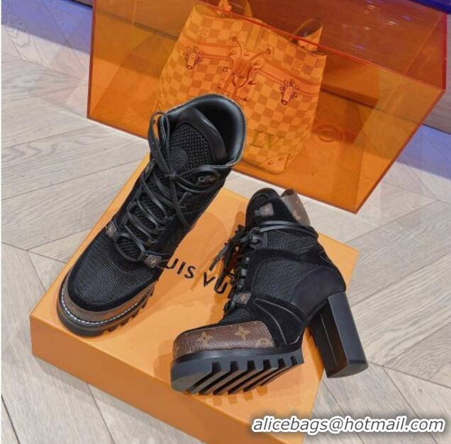 Original Cheap Louis Vuitton Star Trail Ankle L;ace-up Boot 9cm Black 912035