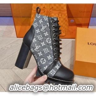 Popular Style Louis Vuitton Star Trail Ankle Boots 9cm in Monogram Canvas and Leather Grey 912038