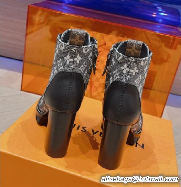 Popular Style Louis Vuitton Star Trail Ankle Boots 9cm in Monogram Canvas and Leather Grey 912038