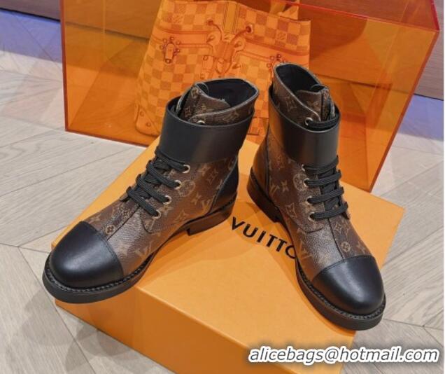 Luxurious Louis Vuitton Wonderland Flat Ranger Ankle Boots with LV Strap in Monogram Canvas 912040